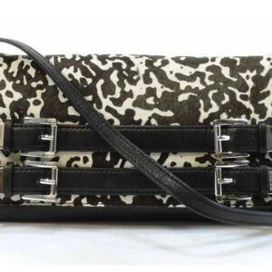 Michael Kors Haircalf Leather Robin Convertible Clutch/Shoulder Bag/Handbag